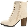 thumbnail image 3 of Journee Womens Baylor Lace Up Stacked Heel Booties, Widths Available, 3 of 10