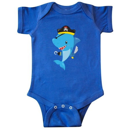 

Inktastic Pirate Shark Shark Wearing Pirate Hat Blue Shark Gift Baby Boy or Baby Girl Bodysuit