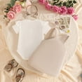 thumbnail image 3 of CAICJ98 Baby Girl Clothes Newborn Suspender Skirt Short Sleeve Ruffle Romper + Cute Dress + Bow Headband Infant Outfits Set (Beige,0-3 Months), 3 of 8