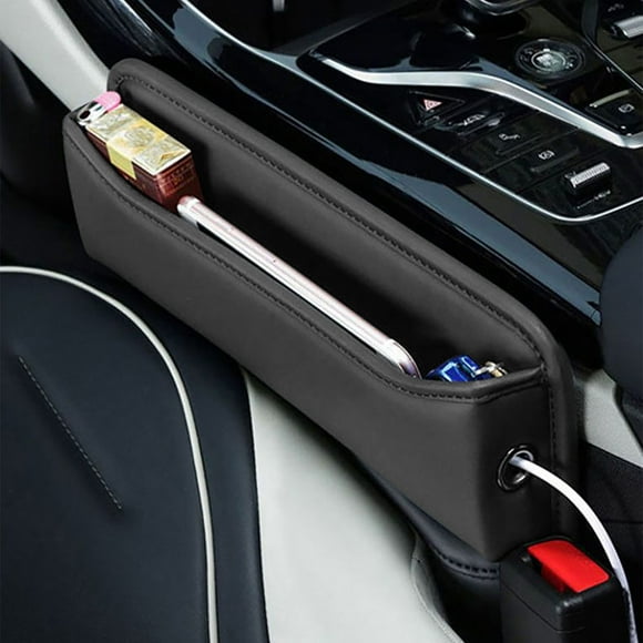 Qonioi Car Seat Gap Filler Organizer, Automotive Console Side Pocket Storage Box, Leather Car Front Seat Side Storage Pockets For Phone Cards Keys Money