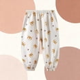 thumbnail image 4 of Toddler Boy Girl Summer Thin Pants,Boys Cotton Harem Pant Girls Gauze Muslin Loose Bloomers Yellow 3-4 Years, 4 of 7
