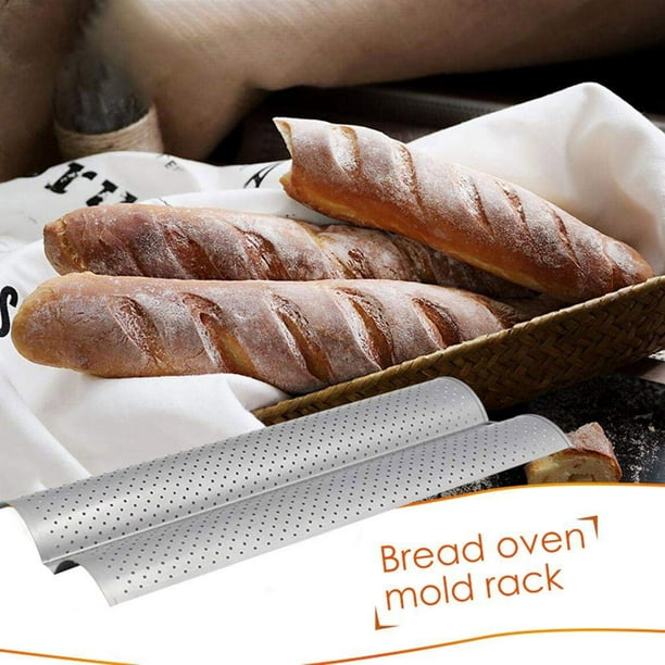 Moule à baguette pour la cuisson d'une baguette, moule à pain en forme de  longue bande, antiadhésif, 3 fentes, grand moule à baguette pour four