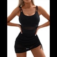 thumbnail image 1 of Traje de Baño de una Pieza para Mujer, con Control de Abdomen, Adelgazante, Pareo Transparente, Negro, Talla XXL, 1 of 9