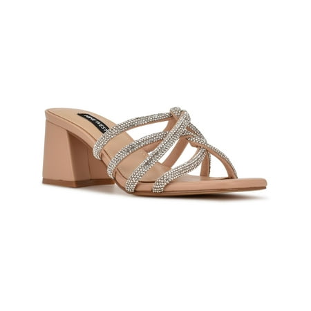 

Nine West Womens GLITZ5 Dress Open Toe Block Heels