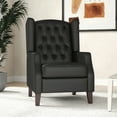 thumbnail image 2 of HOMCOM Button Tufted Accent Chair, Faux Leather Armchair, Black, 2 of 10