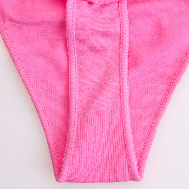wendunide lingerie for women Women's Underwear Seamless Sports Deep V-Low  Waist Seamless Thong M-XL Hot Pink XL