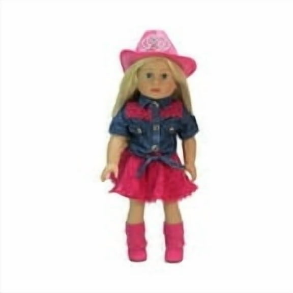 American Fashion World Hot Pink Cowgirl Western Doll Clothing, 4 Pieces