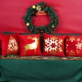 thumbnail image 6 of Red Christmas Decorations Gold Throw Pillow Covers 20x20 Set of 4 Snowflakes Reindeer Decorative Cushion Cases Xmas Golden Decor for Couch Sofa Bedroom, 6 of 6