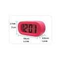 thumbnail image 4 of LED Alarm Clock with Snooze Night Table Desktop Light Table Bedside Alarms Silicone Shell LCD Screen Bell Home Travel Office Dorm Pink, 4 of 9