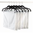 thumbnail image 3 of Perchas De Terciopelo Para Pantalones Y Faldas Con Clips - Paquete De 30 Juego De Perchas Negras Para Ropa Para Mujer Con Clip Para Pantalón, Traje, Camisa, Abrigo, Vestido, Premium, Antideslizante, R, 3 of 5