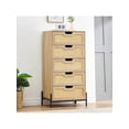 thumbnail image 3 of Eastvita Commode Moderne en Rotin à 5 Tiroirs Commode Double pour Chambre Salon Couloir Bureau, 3 of 7
