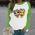 thumbnail image 4 of Xuyuer Mardi Gras Shirts for Women Shirt Funny Mask Graphic Tee Carnival Long Sleeve Shirt V Neck Top, 4 of 6