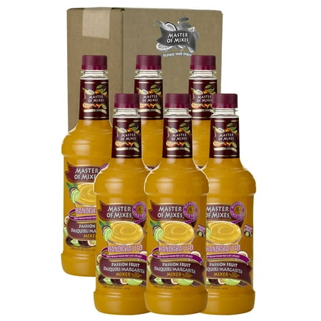 Master of Mixes Passion Fruit Drink Mix, Ready To Use, 1 Liter Bottle (33.8 Fl Oz), Pack of