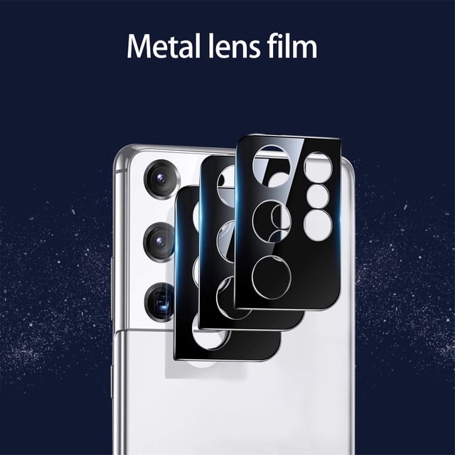EGNMCR For Galaxy S21UltraAluminum Alloy Tempered Glass Screen Rear Camera Lens Glass Screen