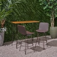 thumbnail image 3 of Taylor Outdoor Modern Industrial 3 Piece Acacia Wood Bar Set, 3 of 13