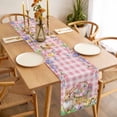thumbnail image 3 of Happy Easter Table Runner 48 Inches Long Farmhouse Dress Scarves, Spring Easter Eggs Bunny Floral Pink Plaid Dining Tablerunner for Coffee Table/Kitchen Island/Party Décor, 13" x 48", 3 of 8