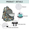 thumbnail image 4 of Geometric Multicolor Cat Blue Pattern Cute School Backpack with Padded Back and Adjustable Shoulder Straps 13.4"x11"x4.7", 4 of 5