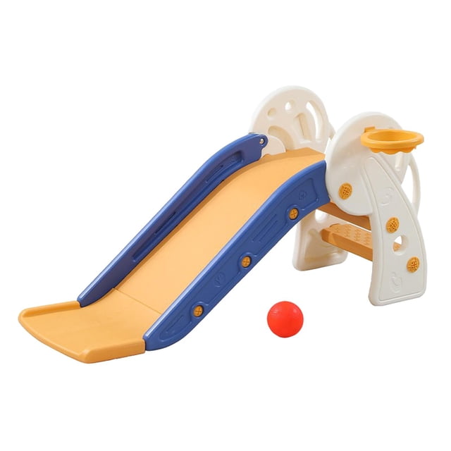 Tobogán de interior para niños, tobogán de escaleras, fácil montaje, tobogán independiente para niños, diversión para niños en edad preescolar, patio naranja con marco