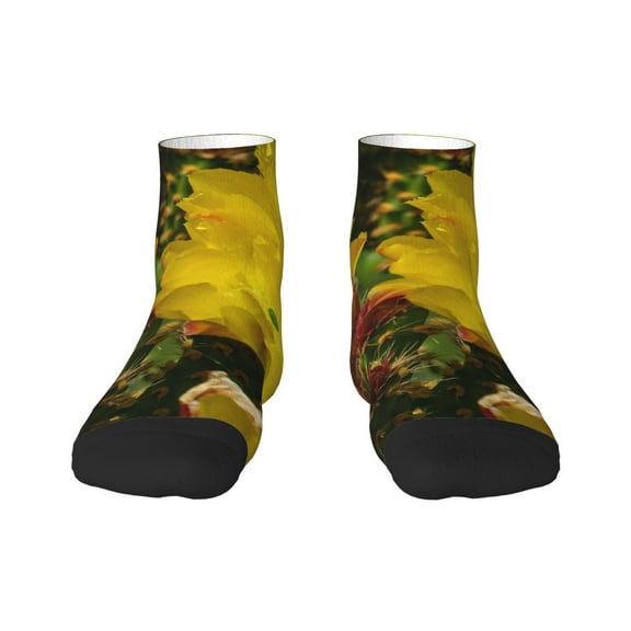 Naloa Cactus Flowers Ankle Socks for Women Non Slip Socks No Show Socks Classic Low Cut Casual Socks Casual Socks