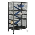 thumbnail image 2 of ChaoLink GarveeHome 59in H Small Animal Cage, 6-Tier Critter Nation Cage with Ramps, Platforms, and Tray, Rolling Lagre Metal Ferret Cage for Chinchilla, Cat, Hamster, Guinea Pig, Rabbit, Blackblack, 2 of 8