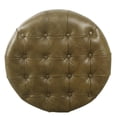 thumbnail image 3 of Homepop Décoration Intérieure / Grand Pouf Rond Capitonné à Gros Boutons en Similicuir avec Rangement / Pouf avec Rangement pour Salon et Chambre (Brun), 3 of 8