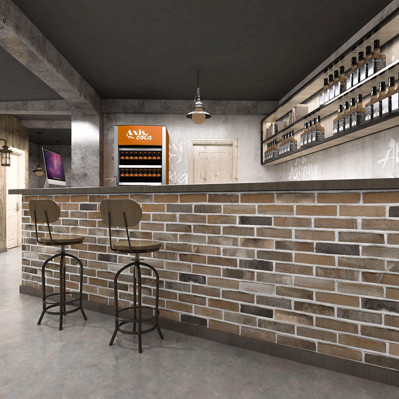 Art3d 20-pack 105 Sq.ft Faux Brick 3D Wall Panels Peel and Stick in Gray Brown, Self Adhesive Waterproof Foam Wallpaper