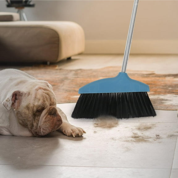 Plastic Trash Sweeping Brooms Garbage Cleaning Broom with Metal Handle for Home Kitchens Office Indoor Outdoor