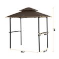 thumbnail image 6 of Grill Shelter Gazebo, 5x8FT BBQ Grill Gazebo Canopy for Outside, Waterproof Patio Gazebo Tent with Hook and Bar Counters, BBQ Beach Sunshelter with Double Tier Soft Top Canopy and Steel Frame, L6063, 6 of 6