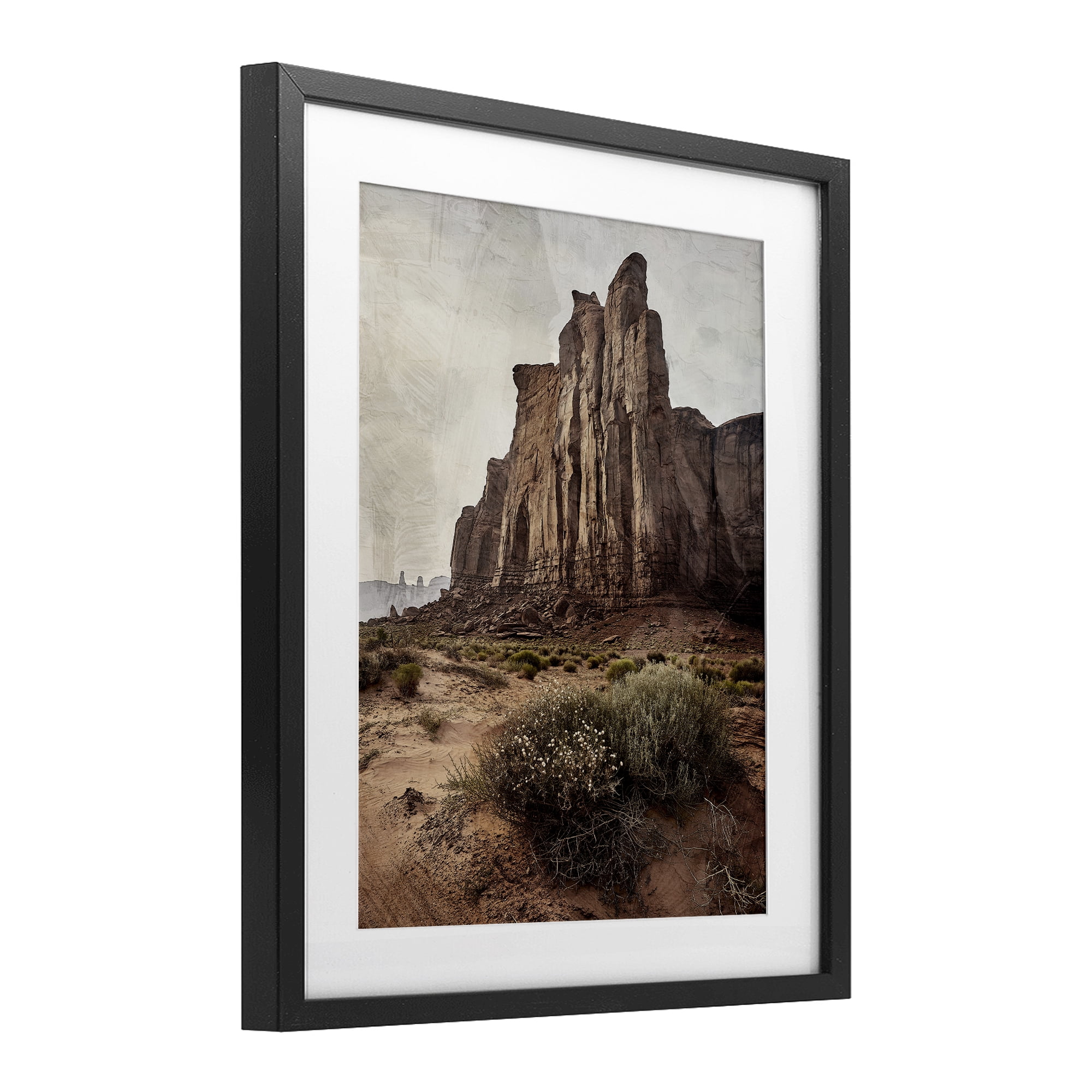 Stupell Industries Desolate Rock View Black Framed Print Under Glass, design by Kim Allen