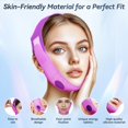 thumbnail image 2 of Máscara de estiramiento facial V-Line ONLUKY con correa reductora de mentón, color morado, 2 of 8