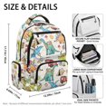 thumbnail image 5 of FUIALDOLG Multiple Compartments School Bag for Travel Sports, 600D Polyester Soft Book Bag, Cartoon Dinosaur Camping Pattern, 5 of 9