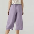 thumbnail image 4 of JJHGVB Cropped Trouser Capris with Pockets women's capris pantalones capri Drawstring Capris Gauze Pant pedal pushers for women Capri Pants for Women Thin Pants Capris Z3-Light Violet 4XL, 4 of 7
