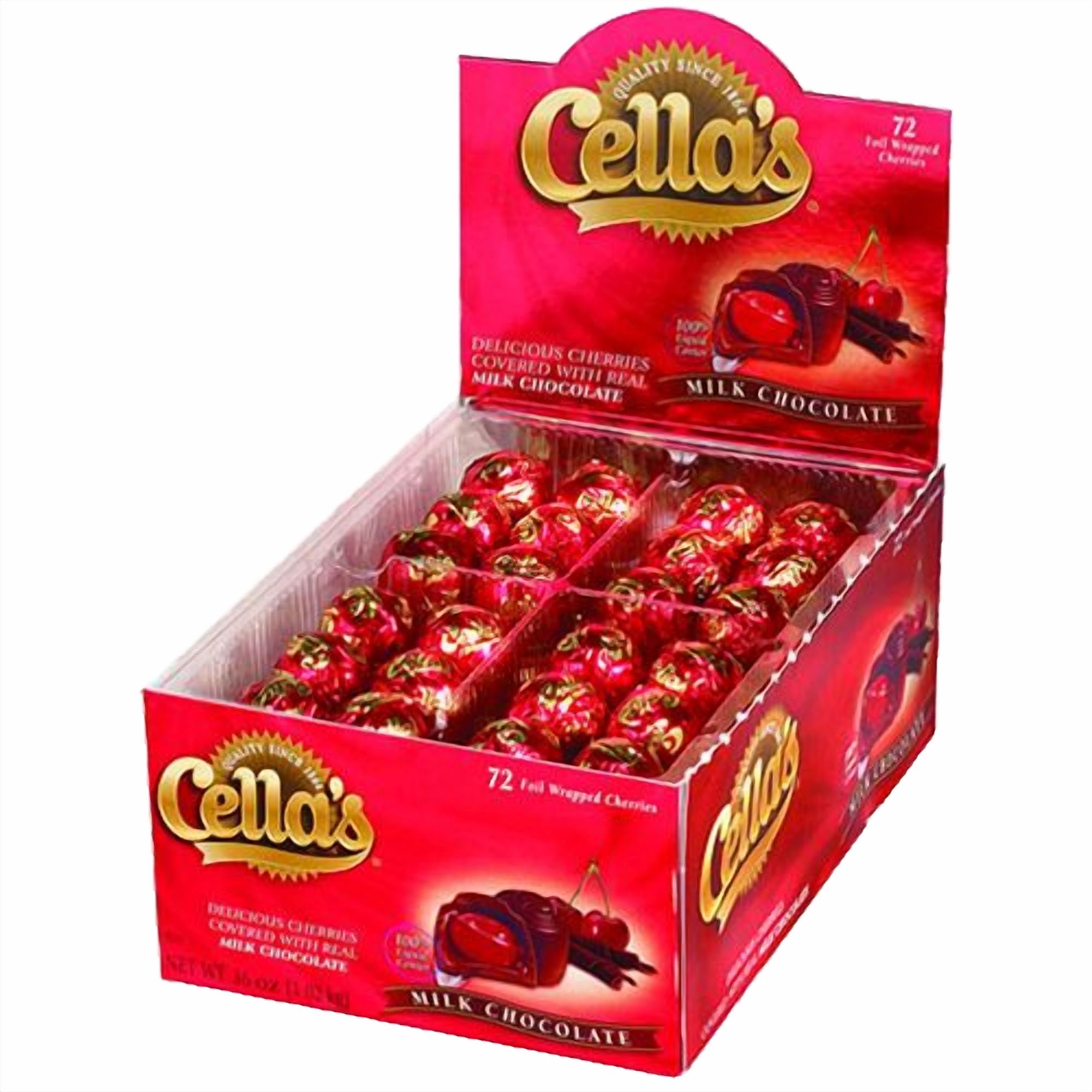 Cella's, Milk Chocolate Covered Cherries, 72-Count Box - Walmart.com