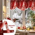 thumbnail image 5 of Christmas Red Tie Up Valances Curtain, Star Shiny Xmas Tree Winter Sky Snow Farmhouse Adjustable Rod Pocket Short Window Treatment Tie Up Curtains Valances for Kitchen Living Room Bathroom 54x18 In, 5 of 9