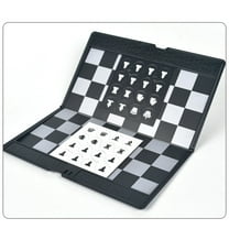 NICEXMAS Folding Chess Board Set Black Magnetic Storage 1 Set Checkers Game For Adults
