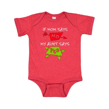

Inktastic If Mom Says No My Aunt Says Yes Gift Baby Boy or Baby Girl Bodysuit