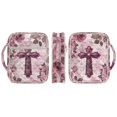 thumbnail image 7 of TSOVTHRID Cross Rose Floral Print Bible Case for Christian, Bible Carrying Case Quilted Sturdy, Portable Bibles Bags for Women Men Daily Use, 10.6 x 8.3 x 2.2 Inch, Purple, 7 of 7