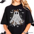 thumbnail image 2 of Cute Lace Ghost Coquette T-Shirt, Floral Vintage Halloween Tee, 2 of 5