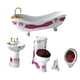 thumbnail image 1 of Juego de Baño en Miniatura de 5 Uds., Accesorios de Decoración de en Miniatura, Juguete para Juego de Imitación, Mini Inodoro de Cerám Blanco y rojo Hugo Bañera de casa de muñecas, 1 of 9