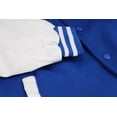 thumbnail image 3 of Men's Classic Two Tone Snap Button College Sports Letterman Varsity Jacket (Royal/White, 3XL), 3 of 3