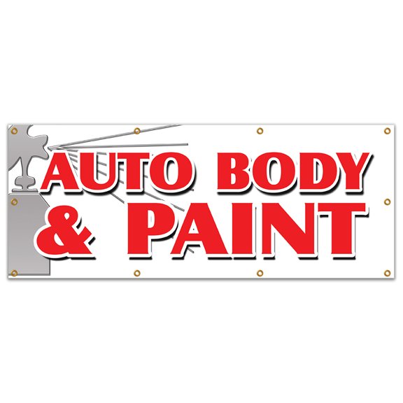 36"x96" AUTO BODY & PAINT BANNER SIGN collision insurance car repair small jobs