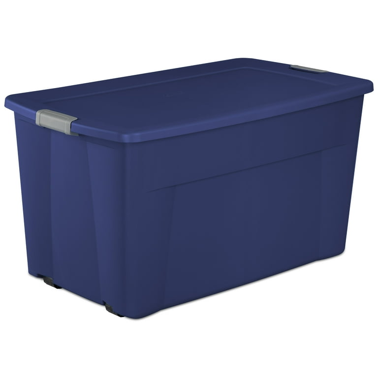 Sterilite 45 gal. Wheeled Latch Tote, Adult, Plastic, Stadium Blue 