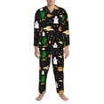 thumbnail image 3 of Naloa Halloween Men’s Pajamas Set - Long Sleeve Button Down Sleep Shirt and Pajama Bottoms Sleepwear Set-XX-Large, 3 of 7