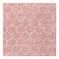 thumbnail image 3 of Unique Loom Trellis Shag Collection Area Rug - Ruby (6' 1" Square Light Pink/Ivory), 3 of 12