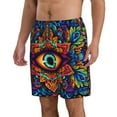 thumbnail image 2 of Logiee Vibrant Psychedelic Eye Print Mens Swim Trunks Quick Dry Board Shorts,Breathable Hawaii Beach Shorts Swimwear Bathing Suits-Medium, 2 of 6