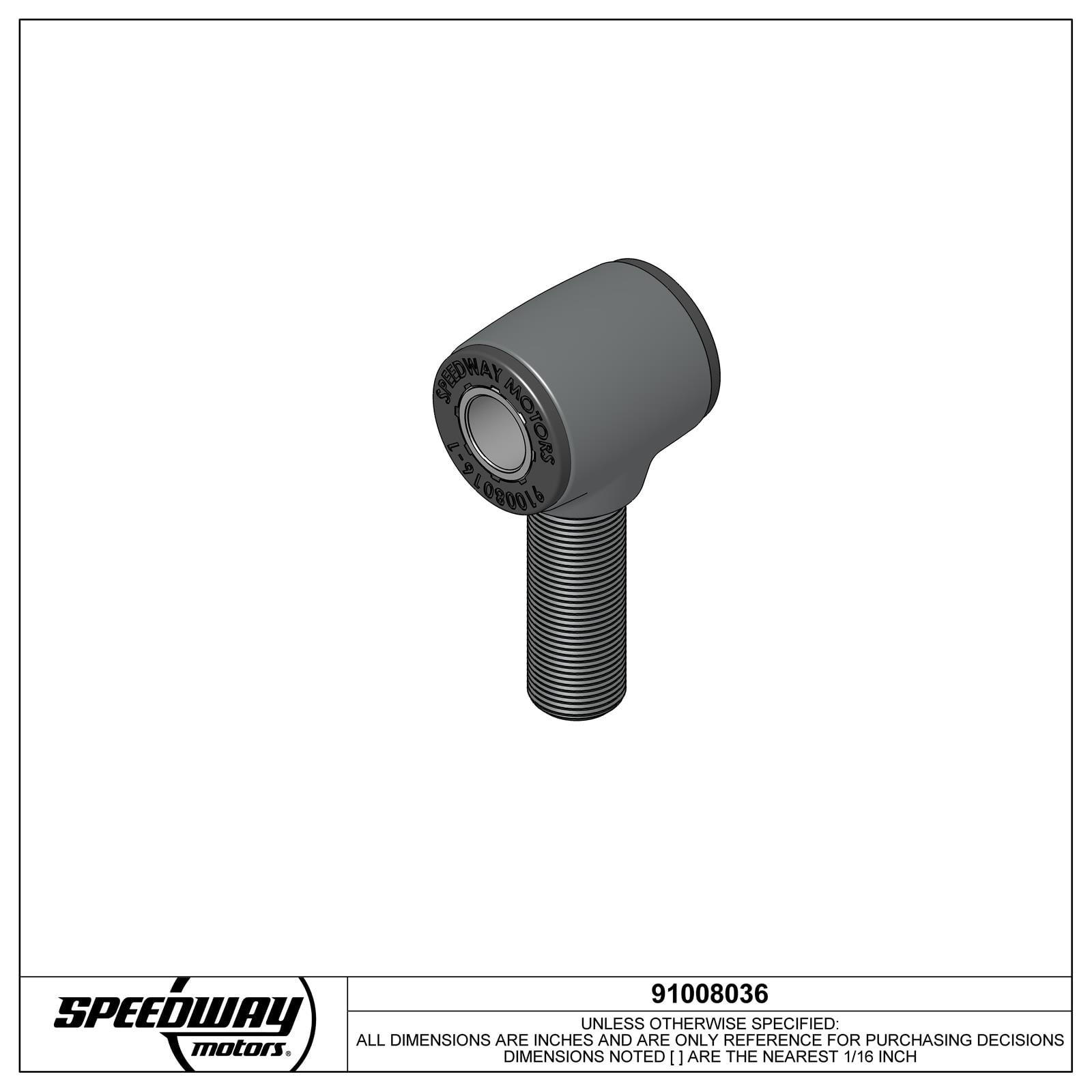 Speedway Motors Forged 4-Bar Rod End, 3/4-16 RH Thread, Zinc Plated - Polyurethane Bushing, Steel Construction - Ideal for Suspension Link with Smooth, Comfortable Ride - Corrosion Resistant