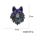 thumbnail image 1 of Broche léopard en strass pour femmes, Badge de tigre unisexe, broche de loup, fête de bureau, cadeaux pour amis, accessoires bijoux, 1 of 4