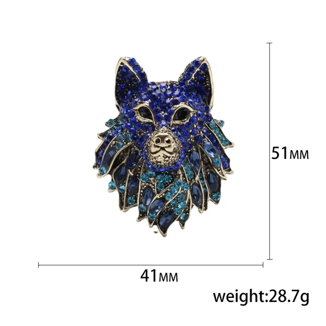 Broche léopard en strass pour femmes, Badge de tigre unisexe, broche de loup, fête de bureau, cadeaux pour amis, accessoires bijoux