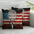 thumbnail image 3 of Orinice Tennis Graphic Decorative Cotton Linen Throw Pillow Cover for Home Couch Living Room Bed Sofa 22x22in, 3 of 5