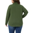 thumbnail image 4 of DARING DIVA Women's Plus Size Knit Casual Long Sleeve Button Down Shirts 3X Army Green, 4 of 5